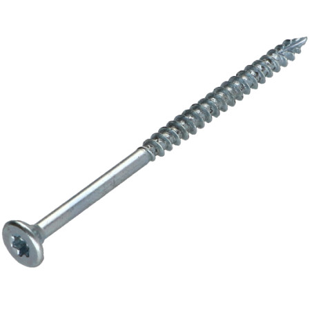 1 x Vis bois TEKOR Tête fraisée Cranté 6X70 Filetée sur 42 TORX T30 Acier zingué Pointe antifendage type 17
