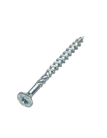 Vis charpente TEKOR Tête fraisée Cranté TORX T20 4X35 Filetée sur 30 Pointe antifendage type 17 ZN