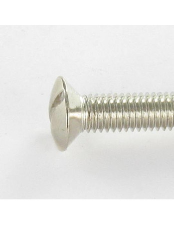 Vis métaux Tête fraisée bombée TFB Fendue M4X35 Diamètre de tête: 7.9 Bossage extérieur Acier nickelé