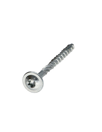Vis bois TEKOR Tête disque TORX T30 Pointe antifendage type 17 6X90 Filetage partiel Acier zingué