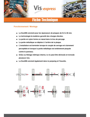 Cheville Métallique Fischer DUOHM 4X55 Pozi