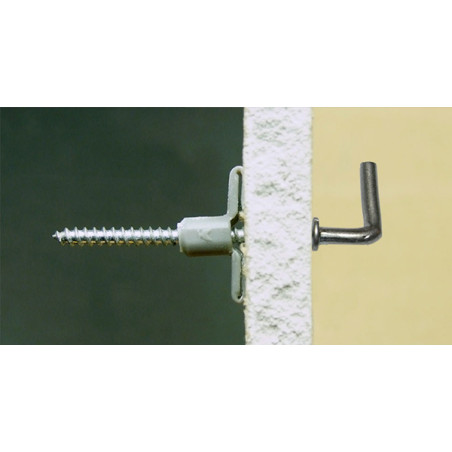 1 x Cheville Nylon 8X40 Avec Gond MOYEN Collerette 4X45