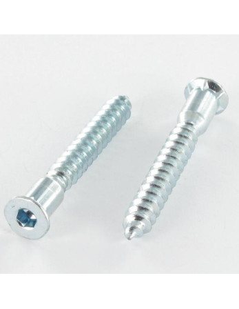 Vis d'assemblage confirmat Tête fraisée Hexagonal creux 6.3X50 Filet tôle Cranté Acier zingué
