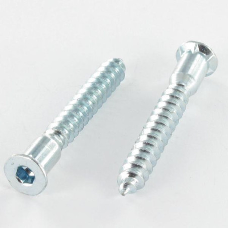 1 x Vis d'assemblage confirmat Tête fraisée Hexagonal creux 6.3X50 Filet tôle Cranté Acier zingué