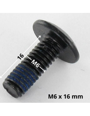 Vis Poelier M6X16 Clé de 4 HC4 Acier zingué noir Frein filet