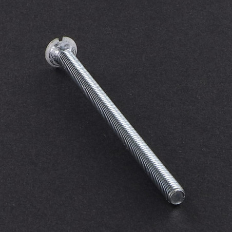 1 x Vis métaux Tête fraisée bombée TFB Fendue M4X70 Acier zingué Tête RAL9016 blanc signalisation