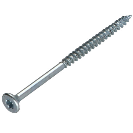 1 x Vis bois TEKOR Tête fraisée Cranté 4X60 Filetée sur 36 TORX T20 Acier zingué Pointe antifendage type 17