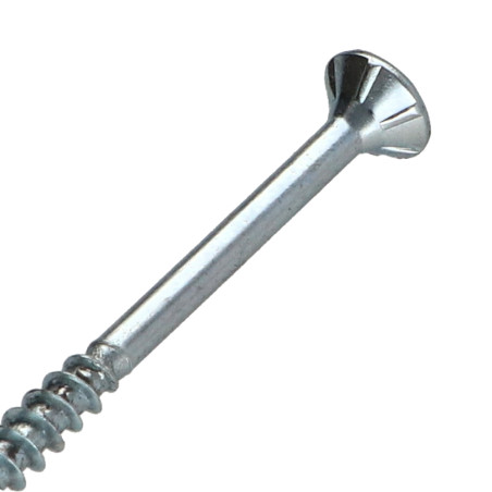 1 x Vis bois TEKOR Tête fraisée Cranté 4X60 Filetée sur 36 TORX T20 Acier zingué Pointe antifendage type 17