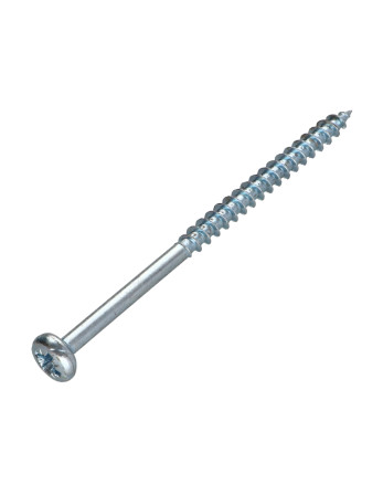 VBA Vis bois agglo Tête ronde TR Pozi N°3 6X100 Filetée sur 60 Acier zingué