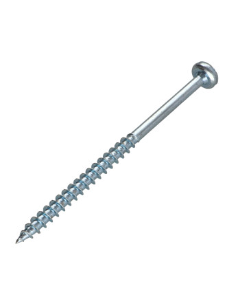 VBA Vis bois agglo Tête ronde TR Pozi N°3 6X100 Filetée sur 60 Acier zingué