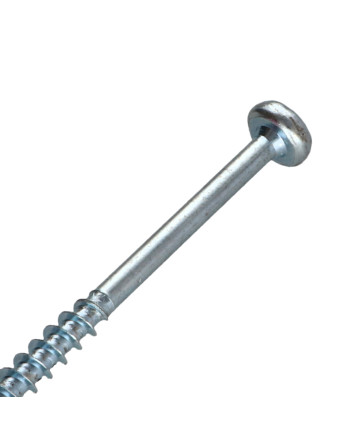 VBA Vis bois agglo Tête ronde TR Pozi N°3 6X100 Filetée sur 60 Acier zingué