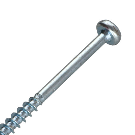 1 x VBA Vis bois agglo Tête ronde TR Pozi N°3 6X100 Filetée sur 60 Acier zingué