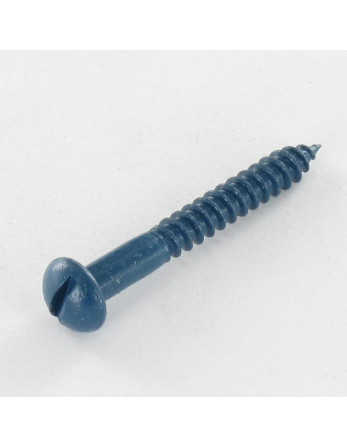 Vis bois Tête ronde TR Fendue 4X30 Acier zingué LAQ Bleu RAL5009