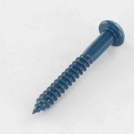 1 x Vis bois Tête ronde TR Fendue 4X30 Acier zingué LAQ Bleu RAL5009