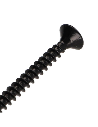 VBA Vis bois agglo Tête fraisée Pozi N°2 4X45 Filetage total Acier zingué noir