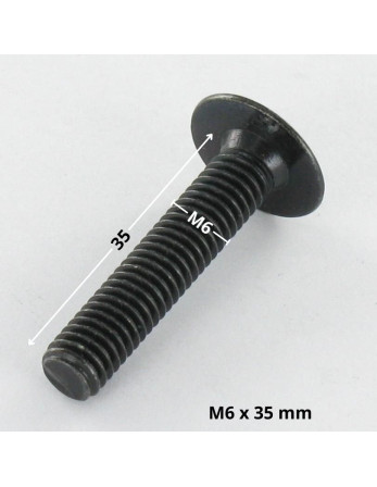 Vis Poelier M6X35 Clé de 4 HC4 Acier zingué noir