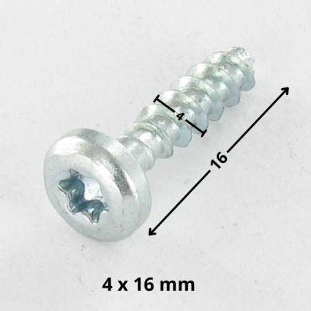 1 x VBA Vis bois agglo Tête ronde TR TORX T20 4X16 Sans pointe Acier zingué