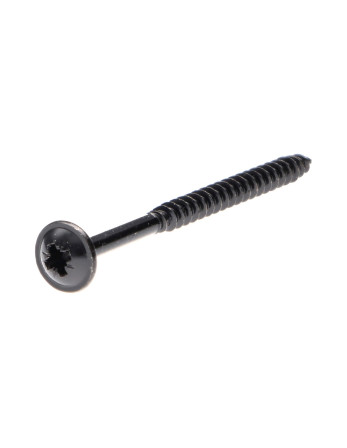 VBA Vis bois agglo Poelier Pozi N°2 4X60 Filetée sur 40 Diamètre de tête: 9 Acier zingué noir