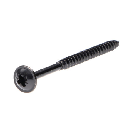 1 x VBA Vis bois agglo Poelier Pozi N°2 4X60 Filetée sur 40 Diamètre de tête: 9 Acier zingué noir