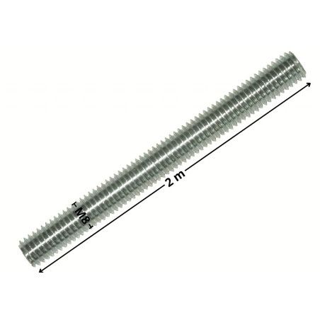 1 x Tige filetée M8 Longueur 2 mètres Acier zingué
