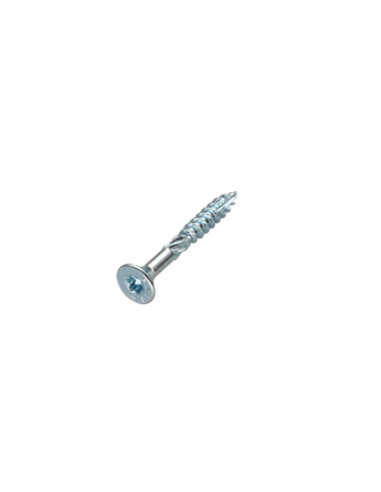 Vis charpente TEKOR Tête fraisée Cranté TORX T25 5X50 Filetée sur 27 Pointe antifendage type 17 Acier zingué