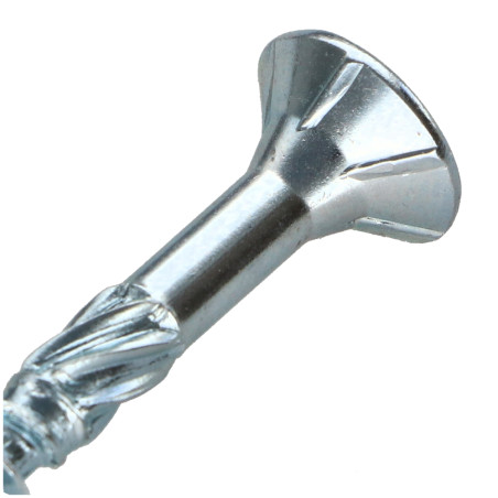 1 x Vis charpente TEKOR Tête fraisée Cranté TORX T25 5X50 Filetée sur 27 Pointe antifendage type 17 Acier zingué