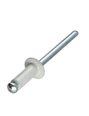 Rivet aveugle Aluminium Tige acier 3.2X12 Epaisseur de serrage 7 à 9 Tête Ronde Standard Blanc