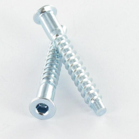 1 x Vis d'assemblage confirmat Tête fraisée Hexagonal creux 6.3X50 Filet tôle SS Cranté Acier zingué