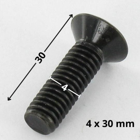 1 x Vis métaux Tête fraisée Pozi N°2 M4X30 Acier zingué noir
