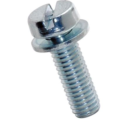 1 x Vis métaux Tête cylindrique TC Fendue Filetage total M5X10 Classe 4.8 Avec RD IMP Acier zingué