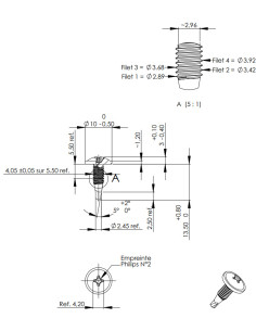 Vis autoperceuse Poelier Phillips 4X13 Acier zingué Filet...
