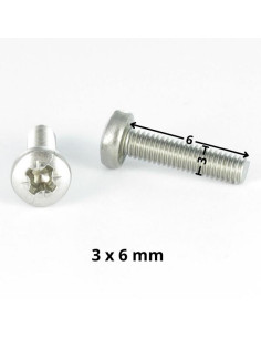 Vis métaux tête cylindrique bombée large Pozi N°1 M3X6... 2
