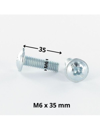 Vis Poelier POZI et fendu M6X35 Acier zingué