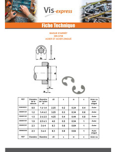 Circlip en E Pour Diamètre Rainure 12 Acier brut 2