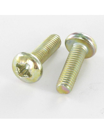 Vis métaux tête cylindrique bombée large Pozi N°3 M6X20 Bichromaté