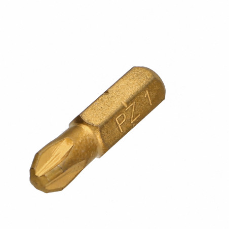 1 x Embout Qualité industrielle 1/4" C6.3 Titanium Pozi N°1 Longueur 25