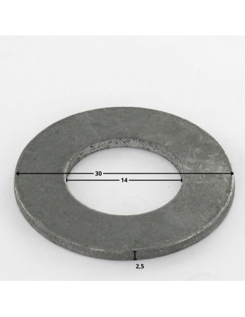 Rondelle Plate M14X30X2.5 M Acier brut