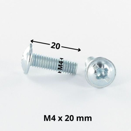1 x Vis Poelier POZI et fendu M4X20 Acier zingué