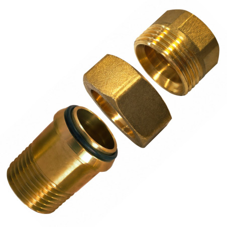 1 x Raccord union droit joint torique 26x34 (1") Mâle/Femelle Laiton Figure 341