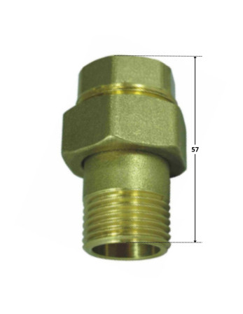 Raccord union droit joint torique 26x34 (1") Mâle/Femelle Laiton Figure 341