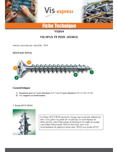 Vis Spax Tête fraisée Pozi N°2 5X20 Diamètre de tête: 9.7... 2