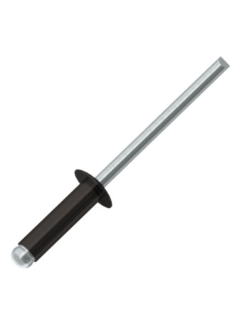 Rivet aveugle Aluminium Tige acier 3X6 Epaisseur de serrage 1 à 3 Tête Ronde Standard Noir