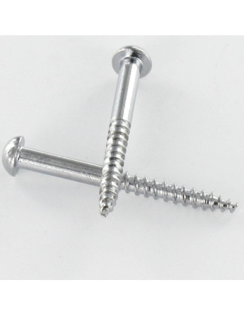 Vis bois Laiton chrome Tête ronde TR Fendue 3.5X20