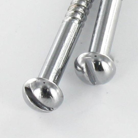 1 x Vis bois Laiton chrome Tête ronde TR Fendue 3.5X20
