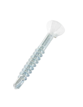 VBA Vis bois agglo Médium Tête fraisée Cranté TORX T20 4X35 Filetée sur 24 Acier zingué RAL9010 blanc pur