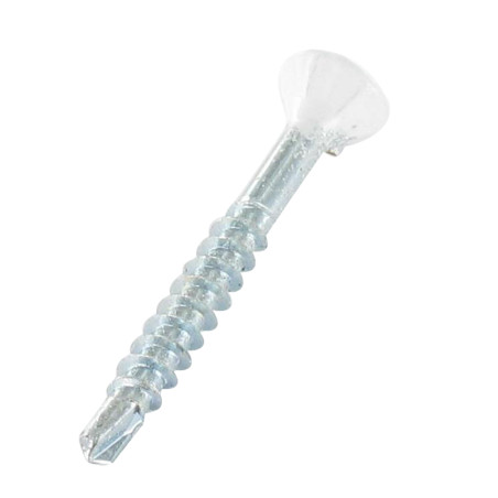 1 x VBA Vis bois agglo Médium Tête fraisée Cranté TORX T20 4X35 Filetée sur 24 Acier zingué RAL9010 blanc pur