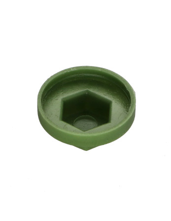 Capuchon Tête hexagonale TH Polyéthylène RAL6011 vert reseda pour vis autoperceuse ou tole de diam 6.3