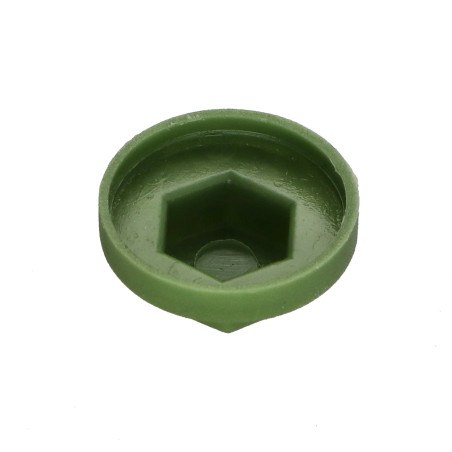 1 x Capuchon Tête hexagonale TH Polyéthylène RAL6011 vert reseda pour vis autoperceuse ou tole de diam 6.3