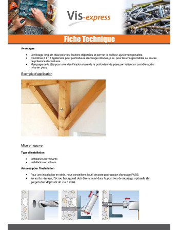 Fischer Ancrage FISCHER FBN II 16X220 Filetée sur 164 Forte tenue à la corrosion Acier galvanisé à chaud