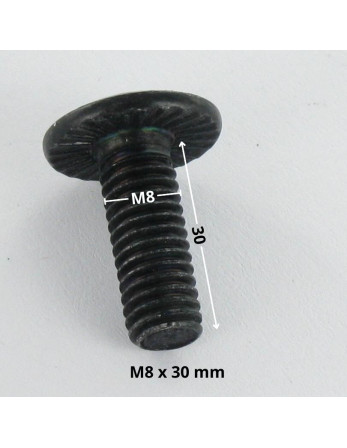 Vis Poelier Clé de 5 HC5 M8X30 Cranté SOUS Tête Acier zingué noir